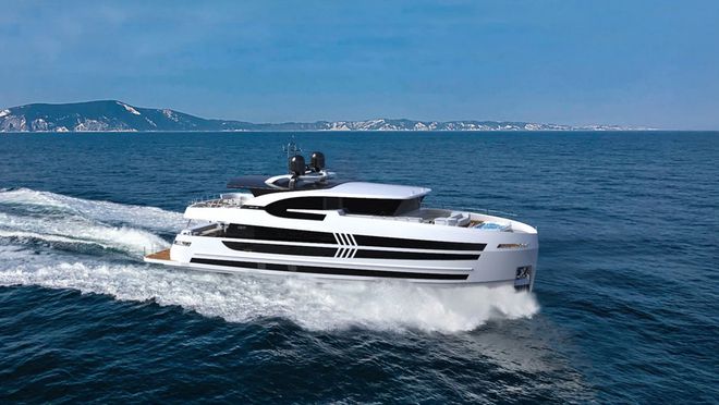 开元体育美国Lazzara Yachts 31米“超高容积”游艇内部效果图揭晓(图1)